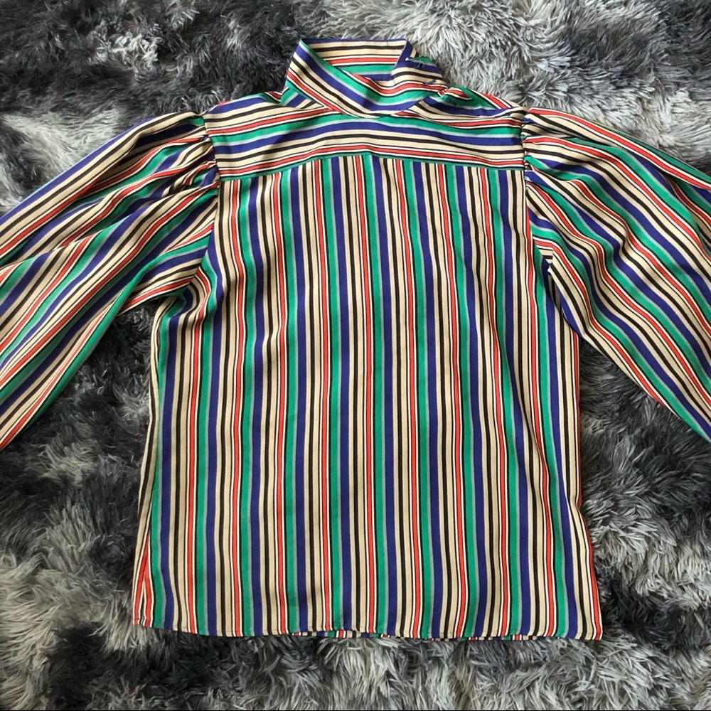Vintage Chaus NY striped multicolored blouse